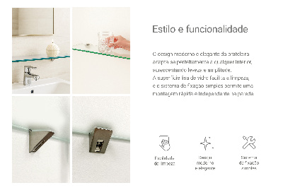 Raft din sticlă Semitransparentă