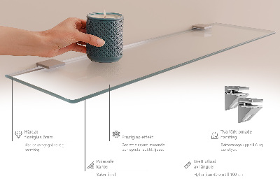 Raft din sticlă Semitransparentă