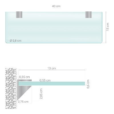 Raft din sticlă Semitransparentă