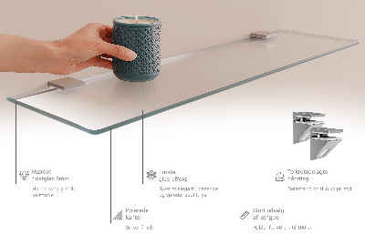 Raft din sticlă Semitransparentă