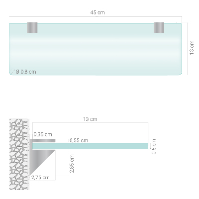 Raft din sticlă Semitransparentă