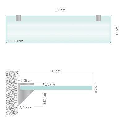 Raft din sticlă Semitransparentă