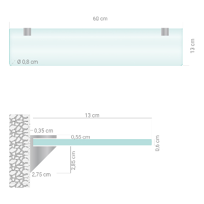 Raft din sticlă Semitransparentă