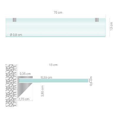Raft din sticlă Semitransparentă