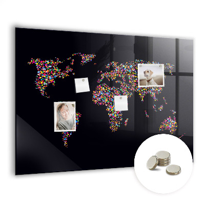 Tablă magnetică copii Harta lumii cu puncte