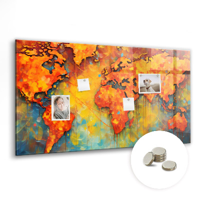 Tablă magnetică copii Harta decorativă a lumii