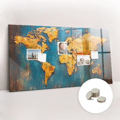 Tablă magnetică copii Harta decorativă a lumii