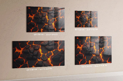 Tablă magnetică din sticla Vulcanul de lavă