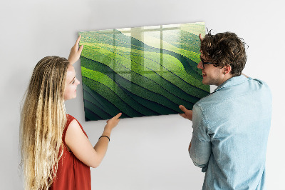 Tablă magnetică pentru perete Câmpuri verzi abstracte
