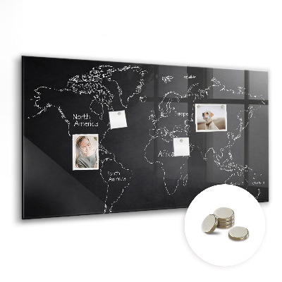 Tablă magnetică copii Țările pe harta lumii