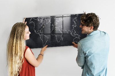 Tablă magnetică copii Contur hărții lumii