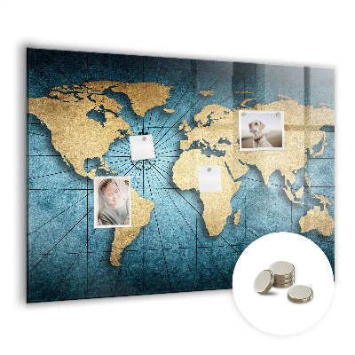 Tablă magnetică copii Harta lumii 3d