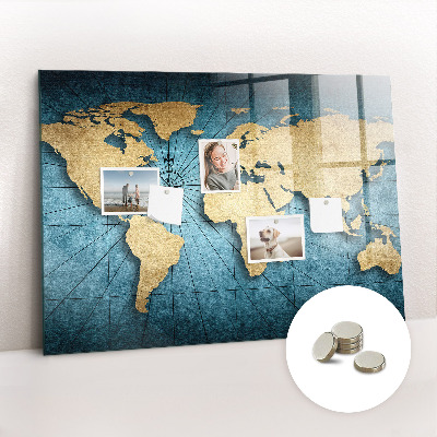 Tablă magnetică copii Harta lumii 3d