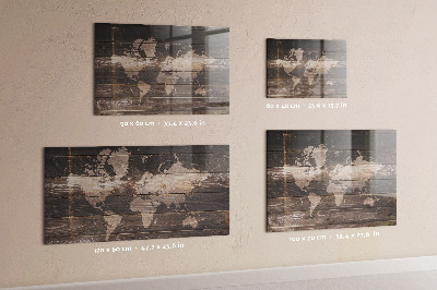 Tablă magnetică copii Harta lumii pe lemn