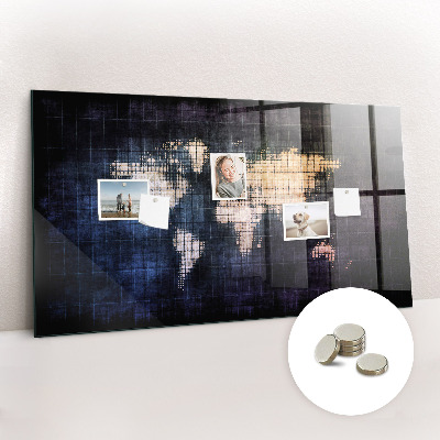 Tablă magnetică copii Harta lumii abstracte