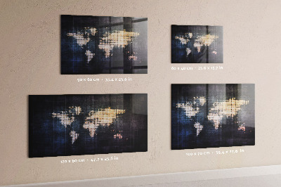 Tablă magnetică copii Harta lumii abstracte