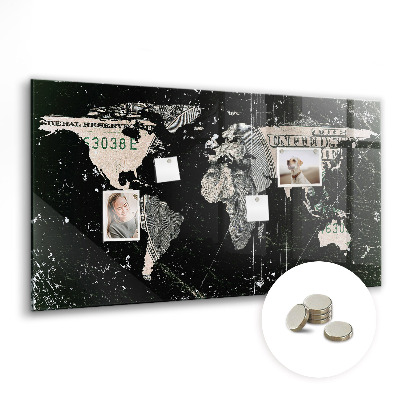 Tablă magnetică copii Harta lumii dolari