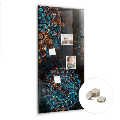 Tablă magnetică sticla Mandala decorativa
