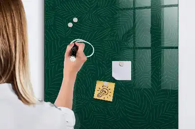 Tablă magnetică pentru scris cu model de frunze liniare