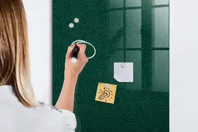 Tablă magnetică pentru scris cu model de frunze liniare