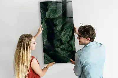 Tablă magnetică pentru scris cu model junglă de frunze de plante