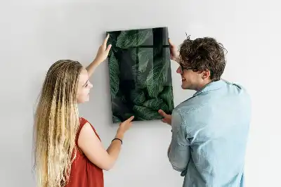 Tablă magnetică pentru scris cu model junglă de frunze de plante