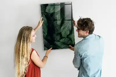 Tablă magnetică pentru scris cu model junglă de frunze de plante