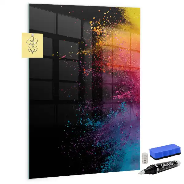 Tablă magnetică pentru scris pudră colorată