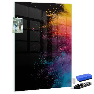 Tablă magnetică pentru scris pudră colorată