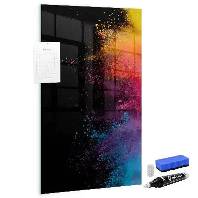 Tablă magnetică pentru scris pudră colorată
