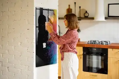 Tablă magnetică pentru scris pudră colorată