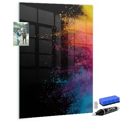 Tablă magnetică pentru scris pudră colorată