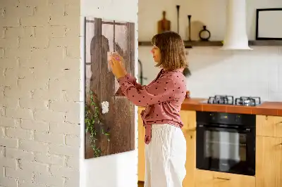 Tablă de desenat magnetică din lemn rustic