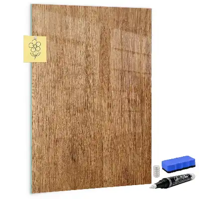 Tablă de desenat magnetică cu finisaj din lemn în tonuri calde