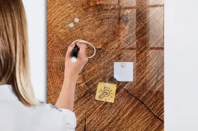 Tablă magnetică pentru scris cu ramă în nuanță caldă de lemn