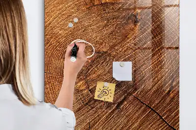 Tablă magnetică pentru scris cu ramă în nuanță caldă de lemn
