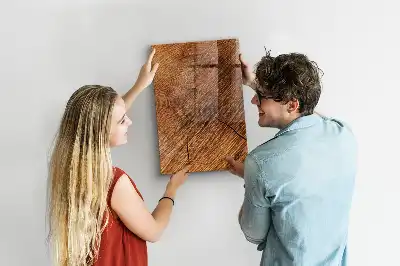 Tablă magnetică pentru scris cu ramă în nuanță caldă de lemn