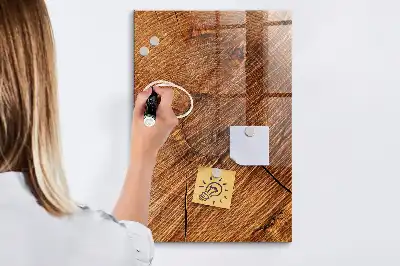 Tablă magnetică pentru scris cu ramă în nuanță caldă de lemn