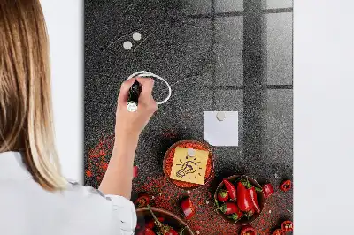 Boia de ardei măcinată cu tablă magnetică pentru scris
