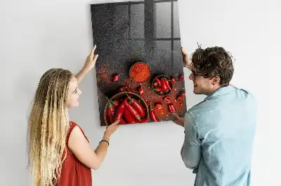 Boia de ardei măcinată cu tablă magnetică pentru scris