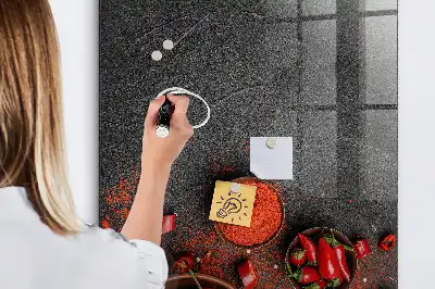 Boia de ardei măcinată cu tablă magnetică pentru scris