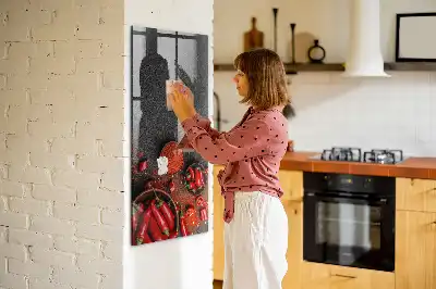 Boia de ardei măcinată cu tablă magnetică pentru scris