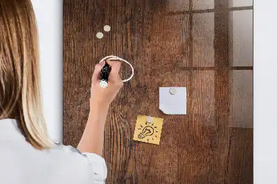 Tablă magnetică pentru scris cu ramă din lemn închis