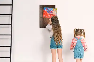 Tablă magnetică pentru scris cu ramă din lemn închis