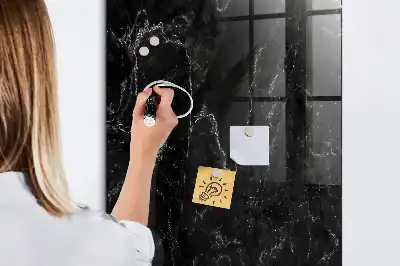 Tablă magnetică pentru scris cu aspect de marmură închisă