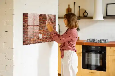 Tablă magnetică pentru scris versiune cu ramă din cărămidă