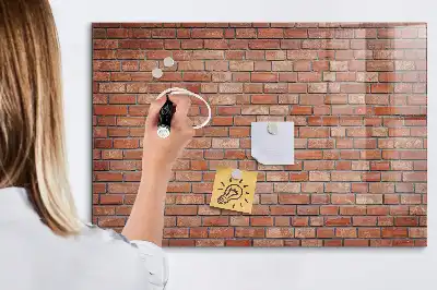Tablă magnetică pentru scris cu aspect de cărămidă