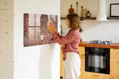 Tablă magnetică pentru scris cu aspect de cărămidă