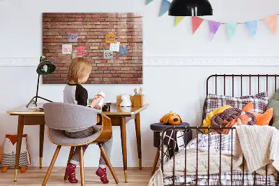 Tablă magnetică pentru scris cu aspect de cărămidă