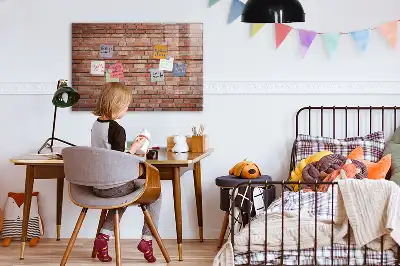 Tablă magnetică pentru scris cu aspect de cărămidă